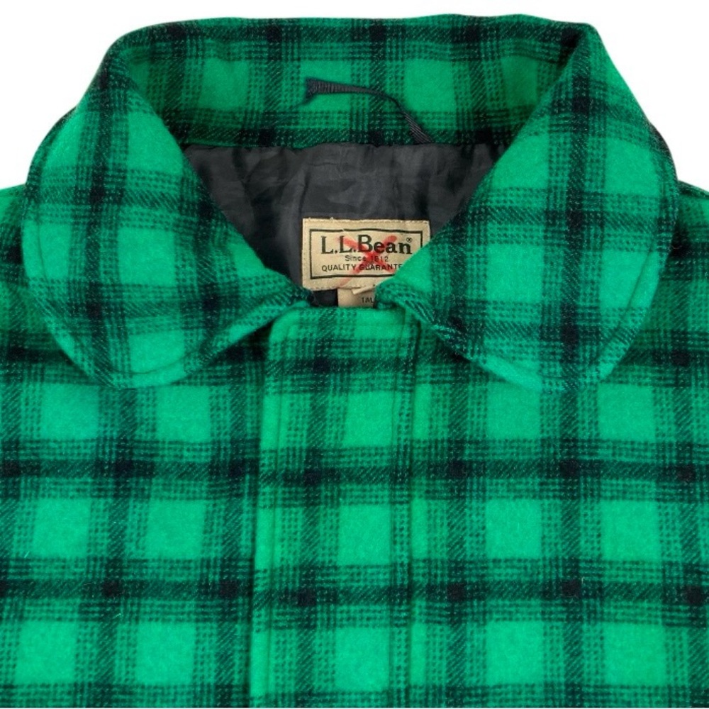 L.L BEAN GREEN AND BLACK WOOL HUNTING COAT XXL - Picture 4 of 10